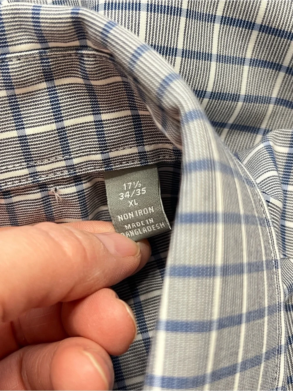 Michael Kors Men’s XL Blue Plaid Business Button up Dress Shirt